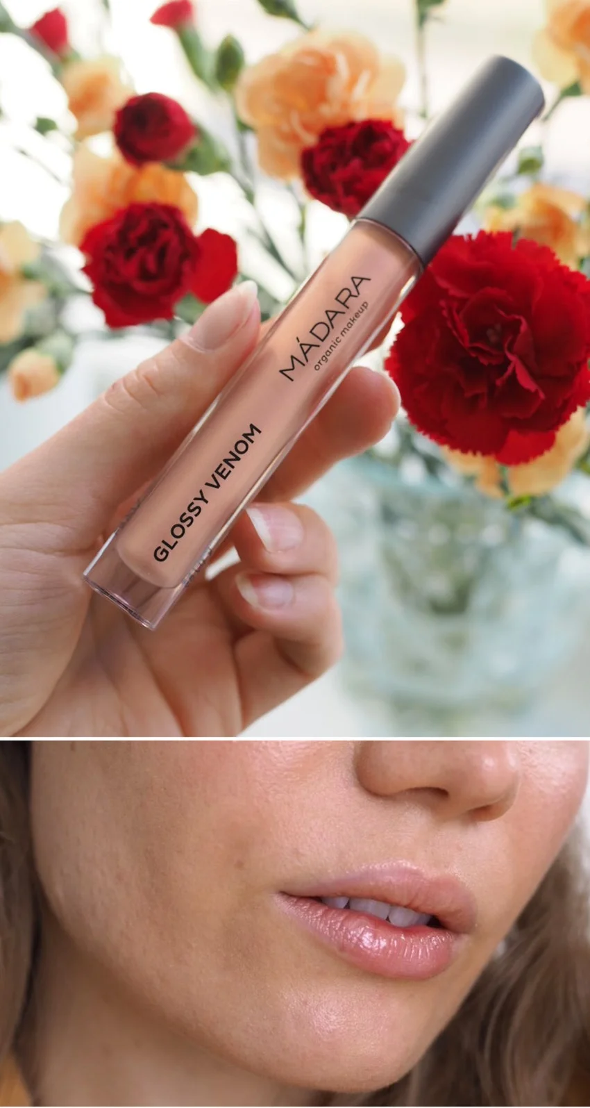 madara glossy venom lip gloss nude coral 74