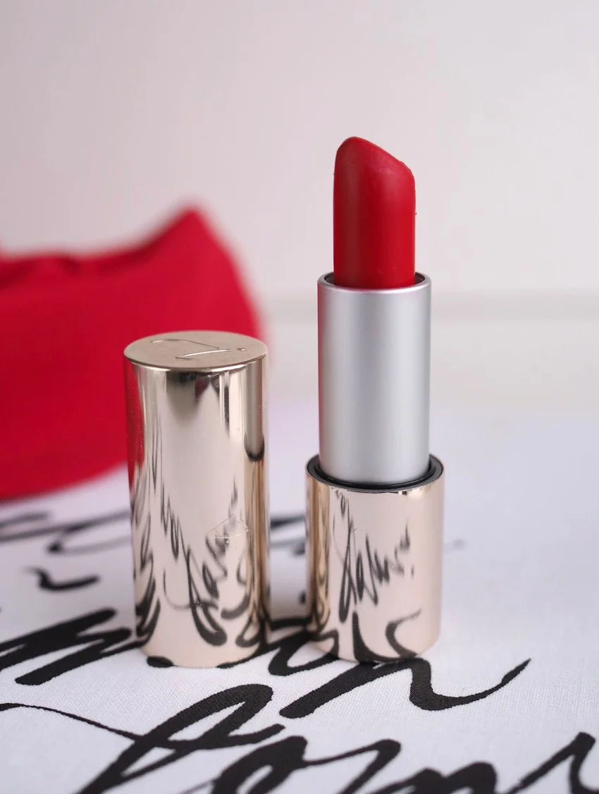 best red lipstick jane iredale triple luxe gwen 
