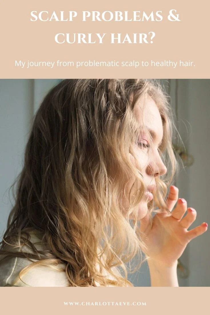 Scalp problems and curly hair Pinterest graphic