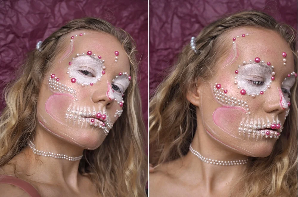 pearl skull makeup