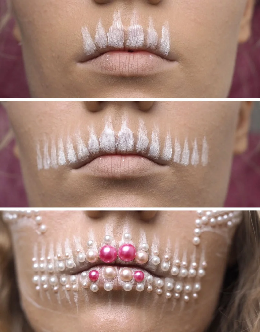 pearl skull teeth makeup
