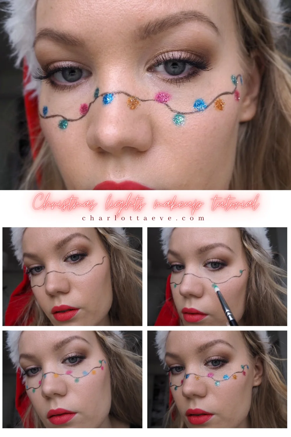 christmas lights makeup tutorial