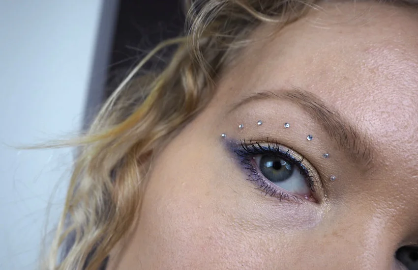 new years eve makeup with diamonds