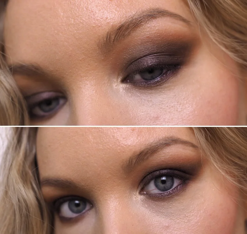 smokey eye makeup brown black