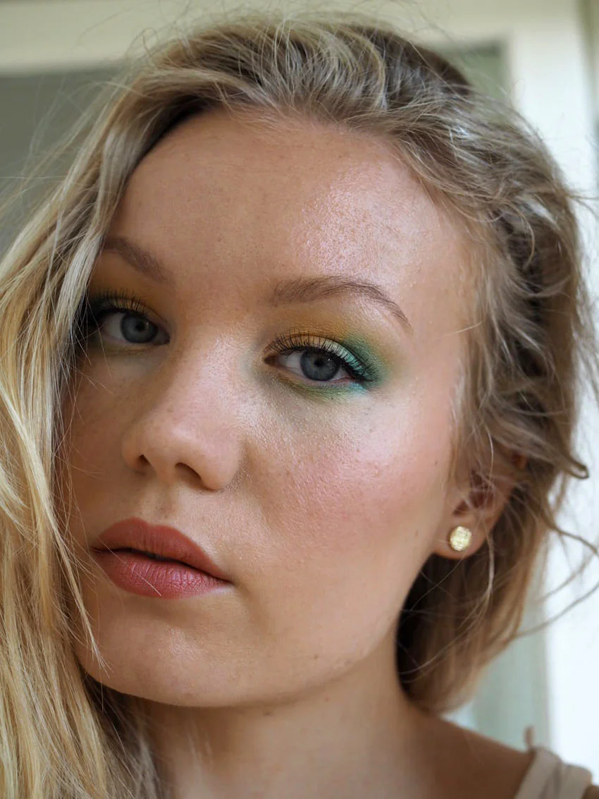 green yellow mojito makeup