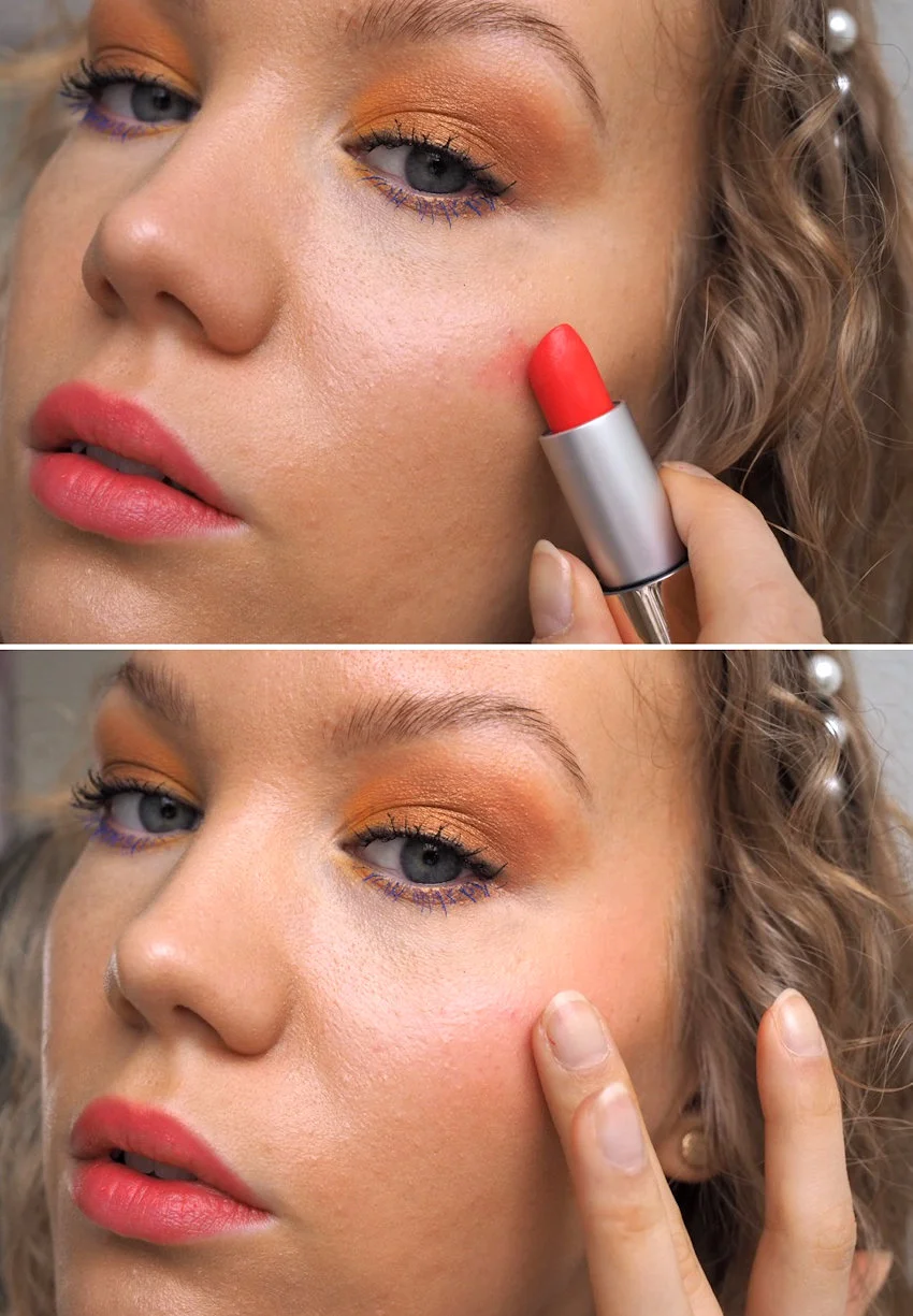 lipstick as blush