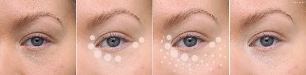 where to apply concealer to highlight under eye area