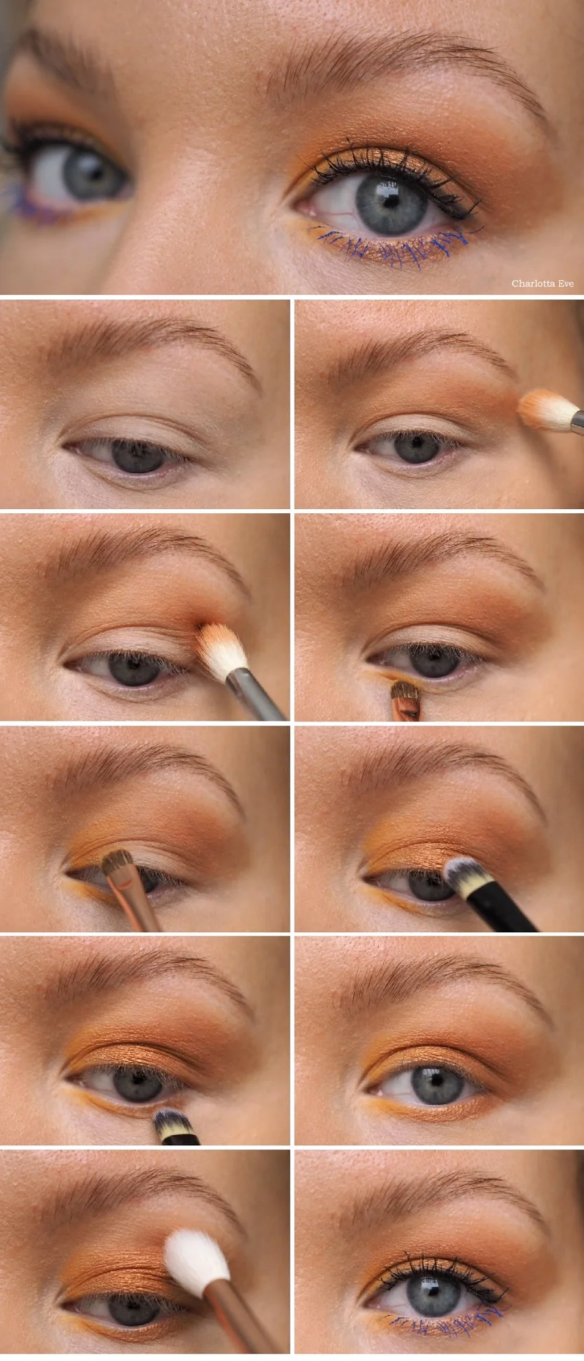 yellow bronze eye makeup tutorial