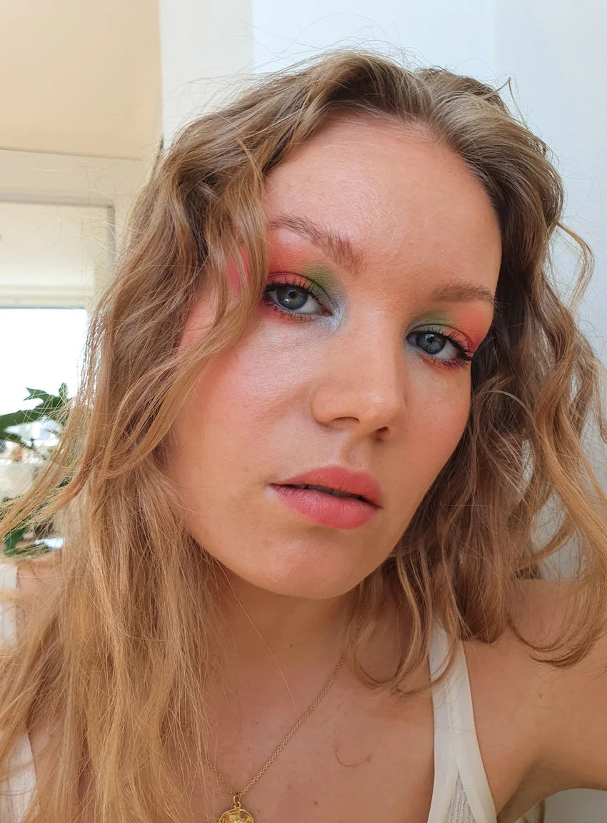 rainbow makeup selfie
