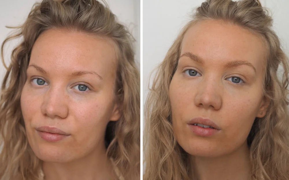 eva garden cc primer and perfector concealer before after