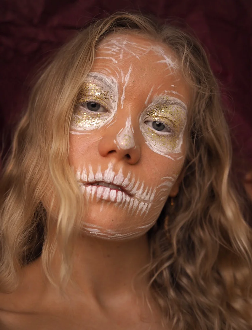 easy halloween makeup draft skull