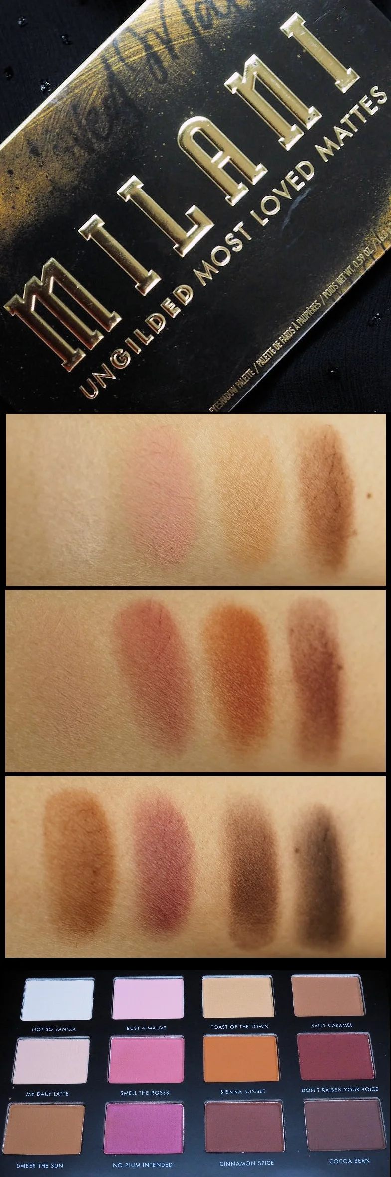 Milani Ungilded Most Loved Mattes Palette Swatches